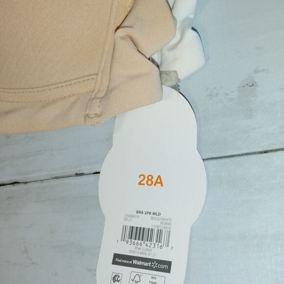 Girls' Pull Over T-Shirt Bras, 2 Pack - Picture 5 of 7